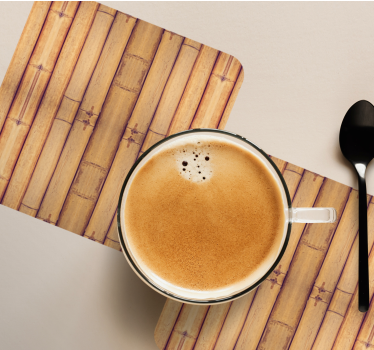 Texture coaster bamboo textured surface - TenStickers