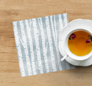 Texture coaster birch tree design - TenStickers