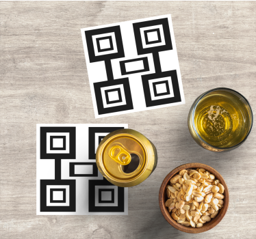 Texture coaster black square design - TenStickers