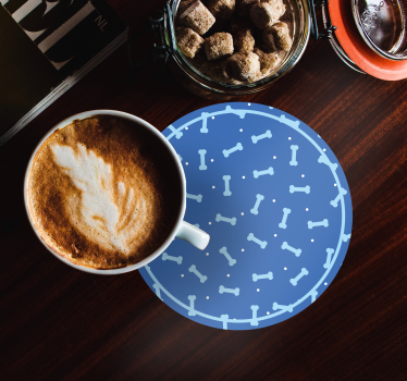 Texture coaster bone pattern circle - TenStickers