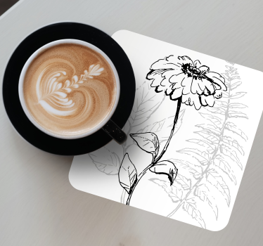 Texture coaster botanical line art design - TenStickers