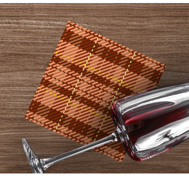 Texture coaster brown plaid design - TenStickers