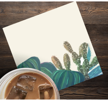 Texture coaster cacti arrangement with texture - TenStickers