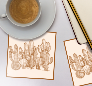 Texture coaster cactus variety illustration - TenStickers