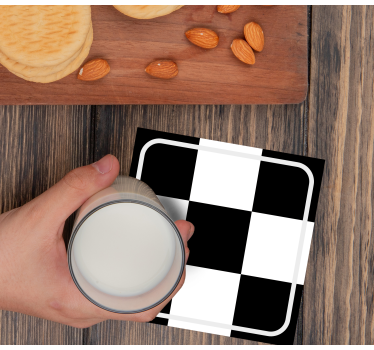 Texture coaster checkerboard pattern square - TenStickers