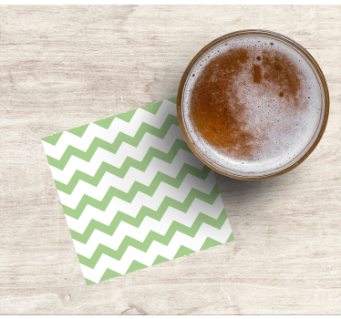 Texture coaster chevron pattern in green - TenStickers