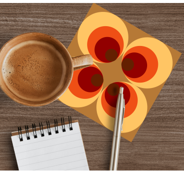 Texture coaster circular warm gradient design - TenStickers