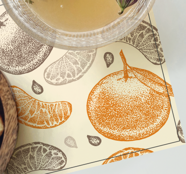 Texture coaster citrus fruit design - TenStickers