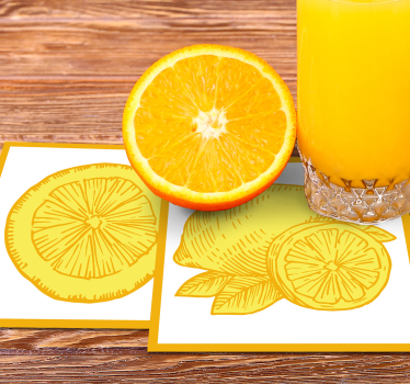 Texture coaster citrus fruit designs - TenStickers
