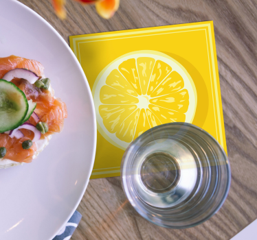 Texture coaster citrus slice design - TenStickers