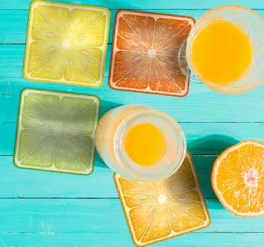 Texture coaster citrus slice minimal design - TenStickers