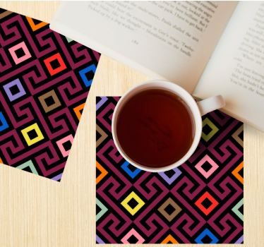 Texture coaster colorful geometric design - TenStickers