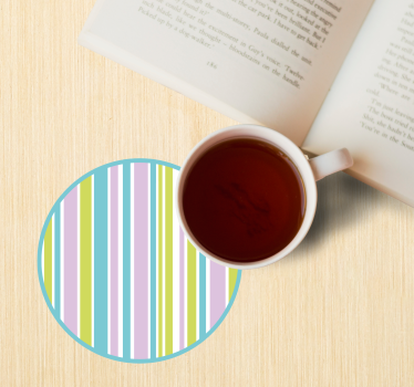 Texture coaster colorful striped circle - TenStickers