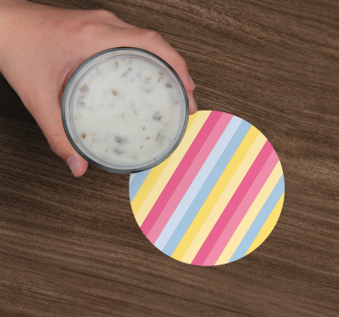 Texture coaster colorful striped design - TenStickers