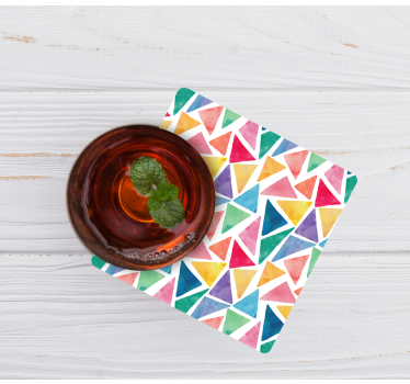 Texture coaster colorful triangular design - TenStickers