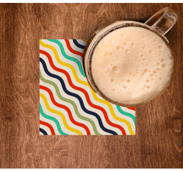 Texture coaster colorful wavy design - TenStickers
