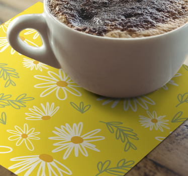 Texture coaster daisy floral design - TenStickers