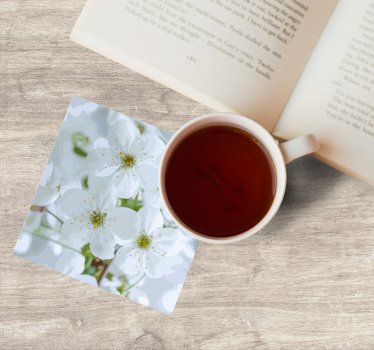 Texture coaster delicate cherry blossoms - TenStickers