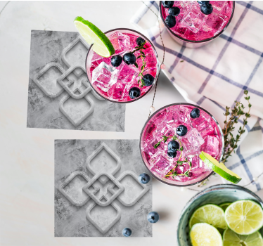 Texture coaster elaborate grey motif - TenStickers