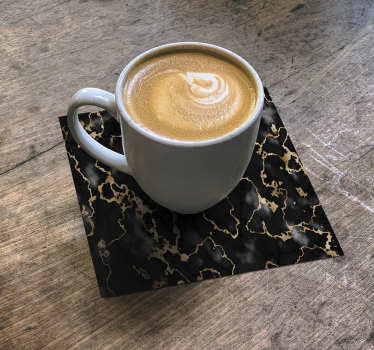 Texture coaster elegant black and gold design - TenStickers