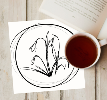 Texture coaster elegant floral design - TenStickers