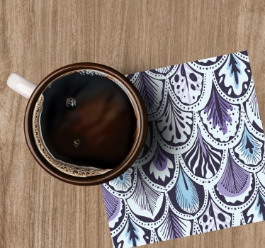 Texture coaster elegant leaf design - TenStickers