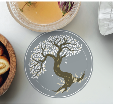 Texture coaster elegant tree silhouette - TenStickers