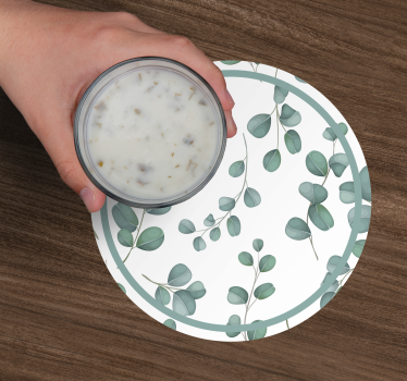Texture coaster eucalyptus leaf design - TenStickers