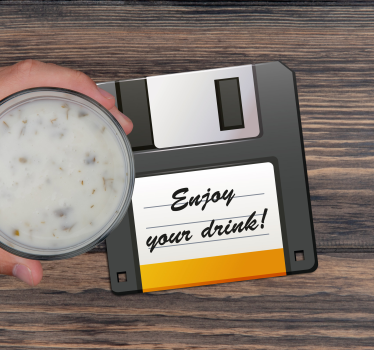 Texture coaster floppy disk drink reminder - TenStickers