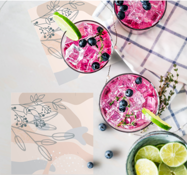 Texture coaster floral abstract designs - TenStickers