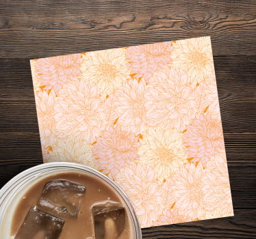 Texture coaster floral design arrangement - TenStickers