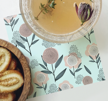 Texture coaster floral design elegance - TenStickers
