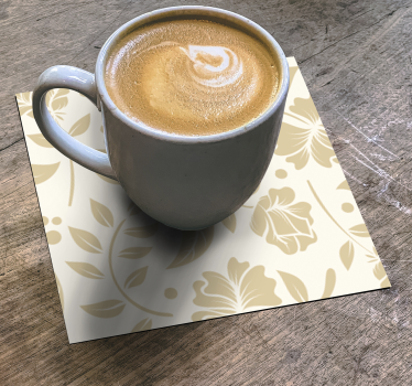 Texture coaster floral design pattern - TenStickers