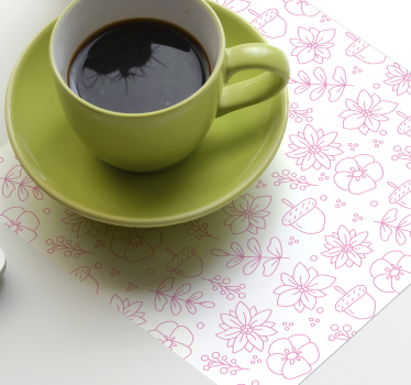 Texture coaster floral line art design - TenStickers