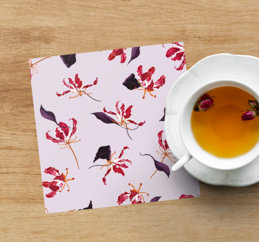 Texture coaster floral motif elegance - TenStickers