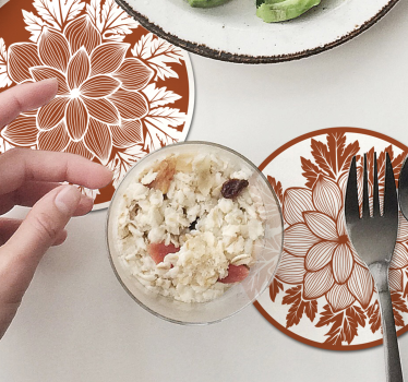 Texture coaster floral pattern design - TenStickers