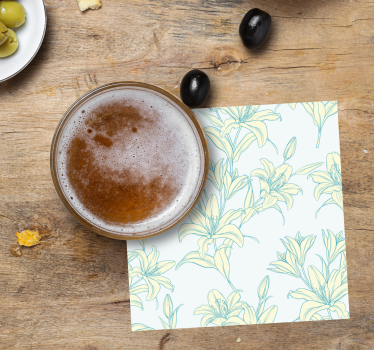 Texture coaster floral pattern elegance - TenStickers