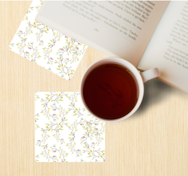 Texture coaster floral vine design - TenStickers