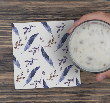 Texture coaster foliage watercolor designs - TenStickers