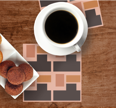 Texture coaster geometric block design - TenStickers