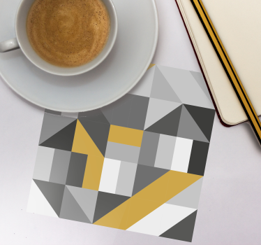 Texture coaster geometric blocks in yellow - TenStickers