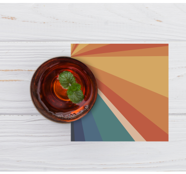 Texture coaster geometric color rays - TenStickers