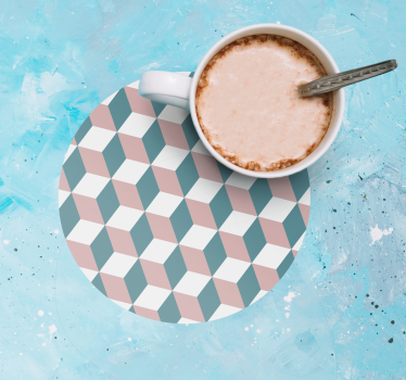 Texture coaster geometric cube design - TenStickers