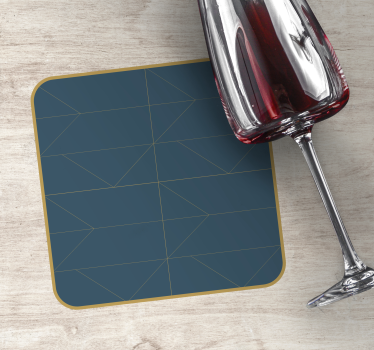 Texture coaster geometric design with gold trim - TenStickers