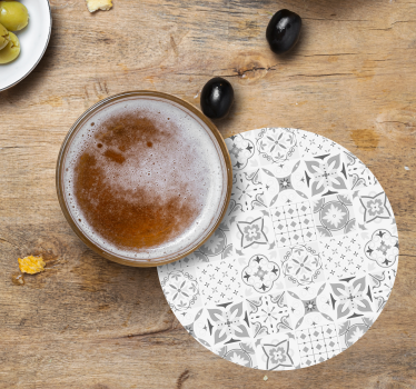 Texture coaster geometric floral design - TenStickers