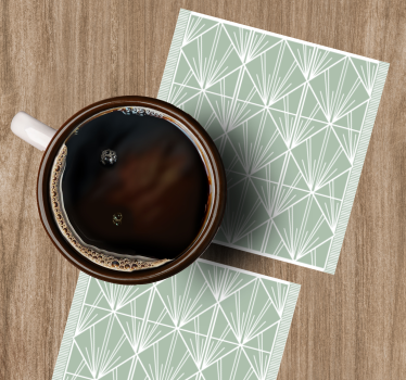 Texture coaster geometric leaf design - TenStickers