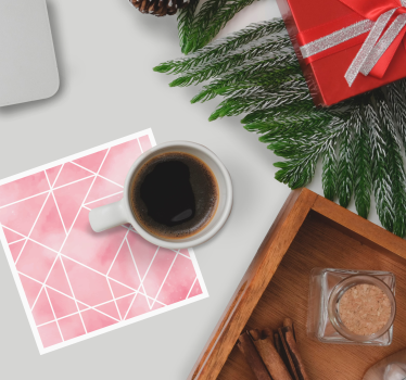 Texture coaster geometric pink design - TenStickers