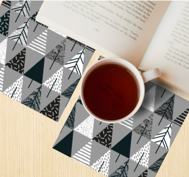 Texture coaster geometric tree design - TenStickers