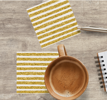 Texture coaster glitter striped design - TenStickers