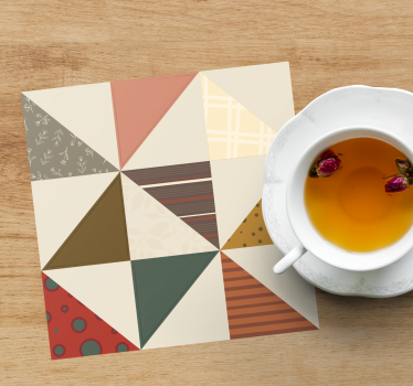 Texture coaster in geometric color segments - TenStickers